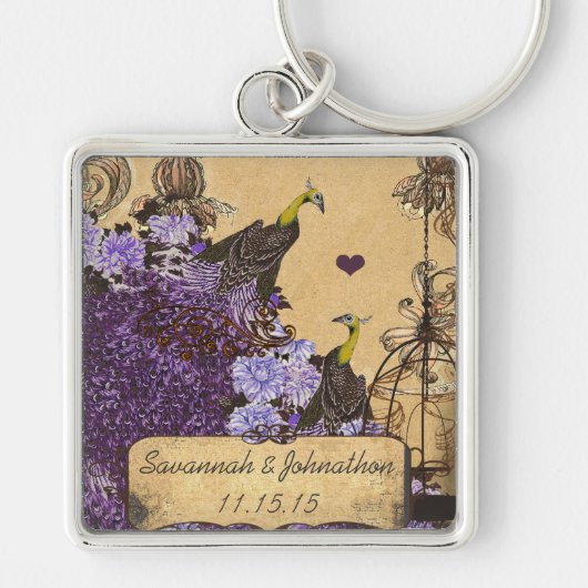 Muscial  Eggplant Peacock Sleutelhanger (Voorkant)