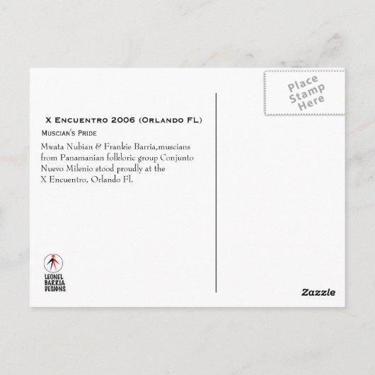 Muscians Pride Briefkaart (Achterkant)