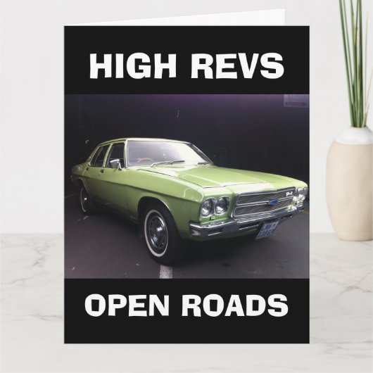 MUSCLE CAR BIRTHDAY GREETING CARD KAART (Voorkant)