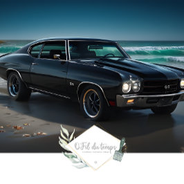 Muscle Car - Chevelle- Strand voorzijde decoupage Tissuepapier