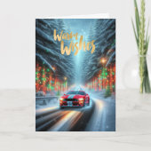 Muscle Car Christmas Kaart (Voorkant)