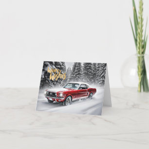 Muscle Car Christmas Kaart. Kaart