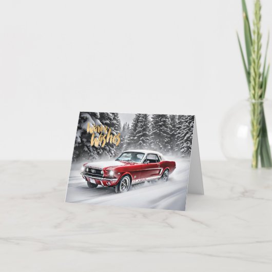 Muscle Car Christmas Kaart. Kaart (Voorkant)
