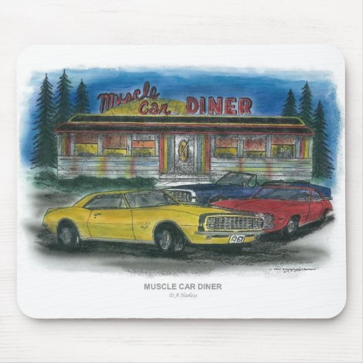 MUSCLE CAR DINER-muispad Muismat (Voorkant)