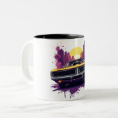 Muscle Car Graffiti Mug Tweekleurige Koffiemok (Voorkant links)