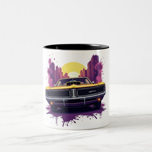 Muscle Car Graffiti Mug Tweekleurige Koffiemok (Center)