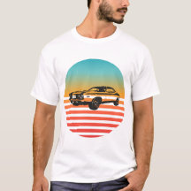  Muscle Car in Retro Sunset Design