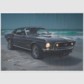 Muscle Car- Mustang- op het strand Decoupage Tissuepapier (Voorkant)