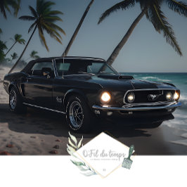Muscle Car - Mustang- Strand voorzijde decoupage Tissuepapier