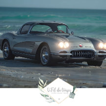 Muscle Car op het strand Découpage Paper