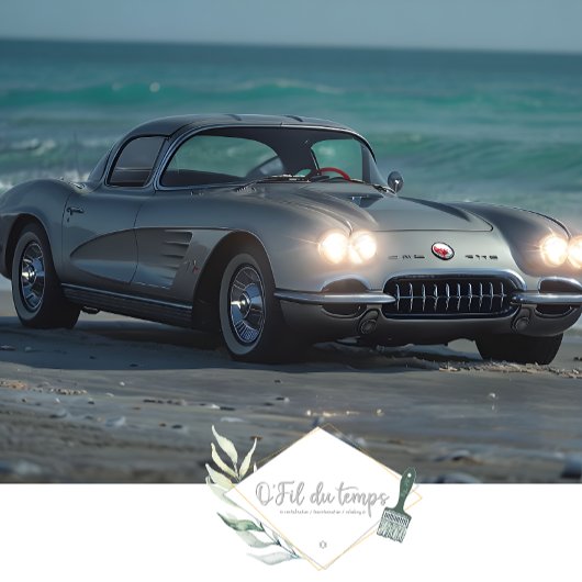 Muscle Car op het strand Découpage Paper Tissuepapier