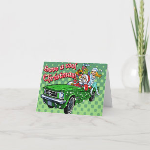 Muscle Car Santa Feestdagen Kaart