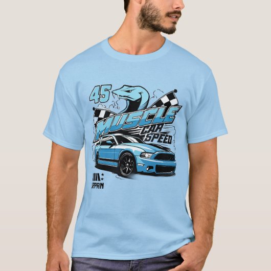Muscle Car Speed T-Shirt – USA Racing Power&Street (Voorkant)
