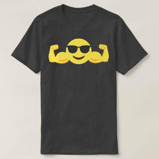 Muscle Emoticon met zonnebril Premium T-shirt (Design voorkant)
