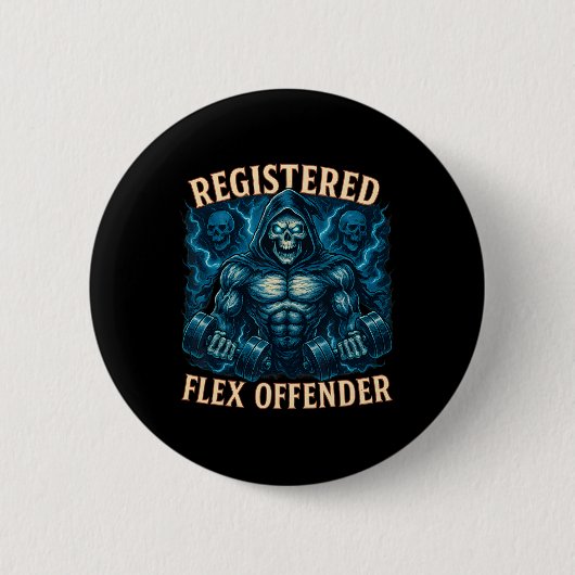 Muscle Grim Reaper Geregistreerde Flex Offender Gr Ronde Button 5,7 Cm (Voorkant)