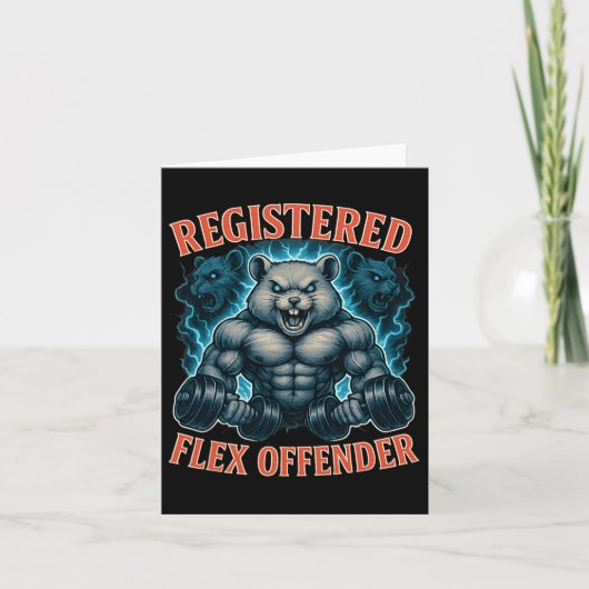 Muscle Hamster Geregistreerde Flex Offender Funny  Kaart (Voorkant)
