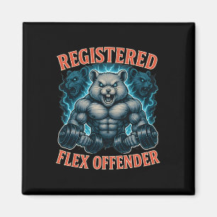 Muscle Hamster Geregistreerde Flex Offender Funny  Magneet