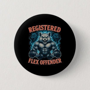 Muscle Hamster Geregistreerde Flex Offender Funny Ronde Button 5,7 Cm