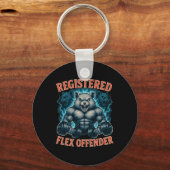 Muscle Hamster Geregistreerde Flex Offender Funny Sleutelhanger (Voorkant)