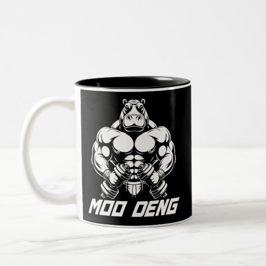 Muscle Hippo Moo Deng Tweekleurige Koffiemok (Links)