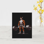 Muscle Kangaroo Deadlifting Funny Gym Gewichtheffe Kaart (Gele Bloem)