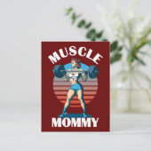 Muscle Mama - Vrouw Gewichtheffer Briefkaart (Staand voorkant)