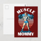 Muscle Mama - Vrouw Gewichtheffer Briefkaart (Voorkant / Achterkant)