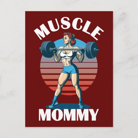 Muscle Mama - Vrouw Gewichtheffer Briefkaart (Voorkant)