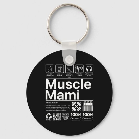 Muscle Mami en Mama Gym Workout Moeder Grappig Lic Sleutelhanger (Voorkant)