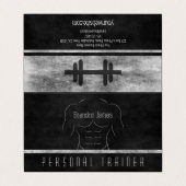 Muscle Man Personal Trainer Dagelijks trainingssch Visitekaartje (Buitenkant ongevouwen)