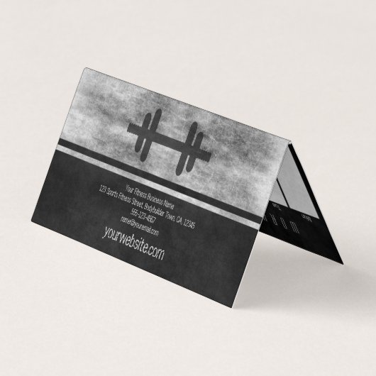 Muscle Man Personal Trainer Dagelijks trainingssch Visitekaartje (Achterkant)