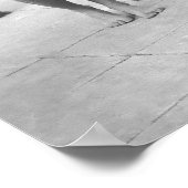 Muscle Mannen Flexing, Funny Black en White  Poster (Hoek)