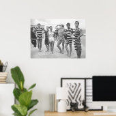 Muscle Mannen Flexing, Funny Black en White  Poster (Thuiskantoor)