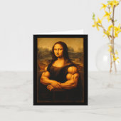 Muscle Mona Lisa Bodybuilder Gewichtheffen Gym en Kaart (Gele Bloem)