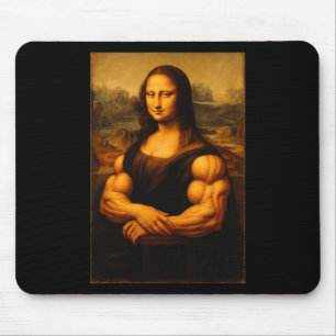 Muscle Mona Lisa Bodybuilder Gewichtheffen Gym en Muismat