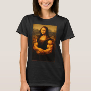 Muscle Mona Lisa Bodybuilder Gewichtheffen Gym en T-shirt