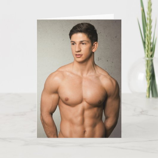 Muscle Mountain Hot Guy Greetings Card Kaart (Voorkant)