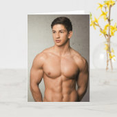 Muscle Mountain Hot Guy Greetings Card Kaart (Gele Bloem)
