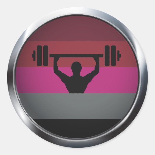 MUSCLE PRIDE MEDAILLON RONDE STICKER (Voorkant)