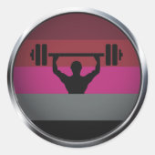 MUSCLE PRIDE MEDAILLON RONDE STICKER (Voorkant)