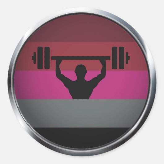 MUSCLE PRIDE MEDAILLON RONDE STICKER (Voorkant)