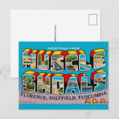 Muscle Shoals AL Retro Groet Briefkaart (Voorkant / Achterkant)