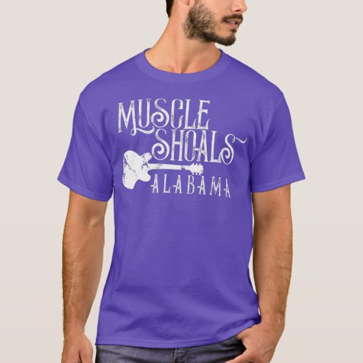 Muscle Shoals Alabama With Guitar Swampy Soul T-shirt (Voorkant)