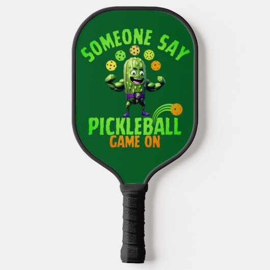 Muscled Up Pickle Someone Say Pickleball Pickleball Paddle (Achterkant)