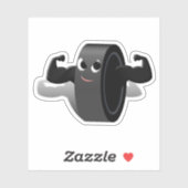 Muscleman Hockey Puck Sport Sticker (Vel)