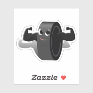 Muscleman Hockey Puck Sport Sticker