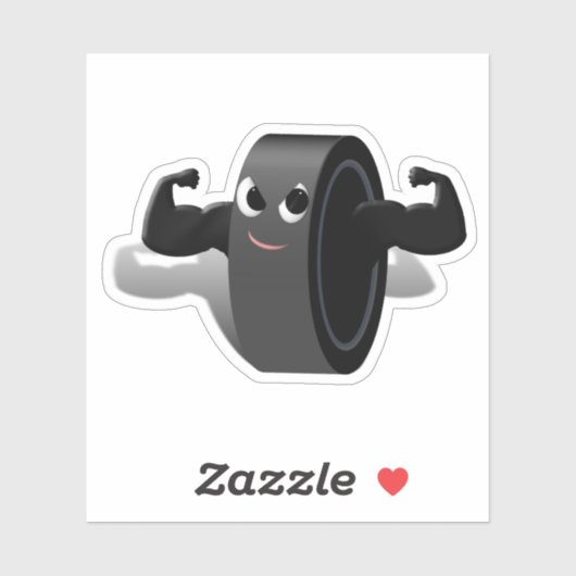 Muscleman Hockey Puck Sport Sticker (Vel)