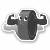 Muscleman Hockey Puck Sport Sticker (Voorkant)