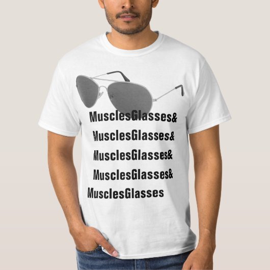 Muscles Glasses is een Canadese Hero - Eat Bacon T-shirt (Voorkant)