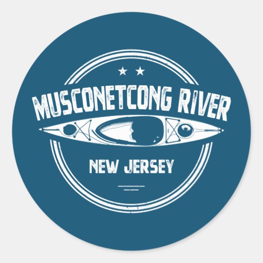 Musconetcong, New Jersey Kayaking Ronde Sticker (Voorkant)